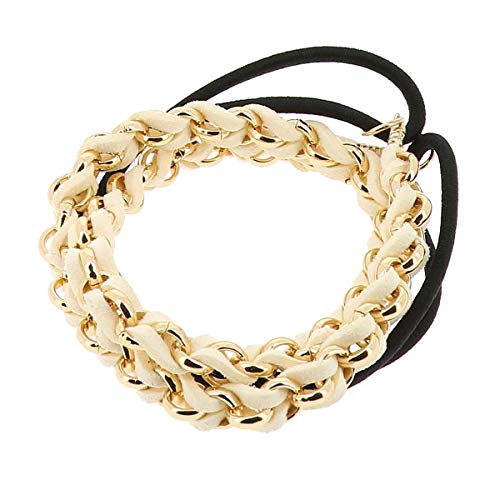 White and Golden Suede Headband - Women Hair Band - Image 2