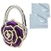 Produktbild OOTSR Faltbarer Handtaschenhalter-Geldbeutelhaken mit Reinigungstuch, Faltbarer Handtaschenhalterung Damen-Taschenhalter Lady Charm-Handtaschengeldbeutel mit Rosenform-Handtaschenhalter für den Tisch