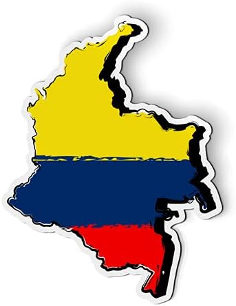 Bandera colombiana con forma de país de Colombia, imán de 5 pulgadas para nevera y casillero de coche