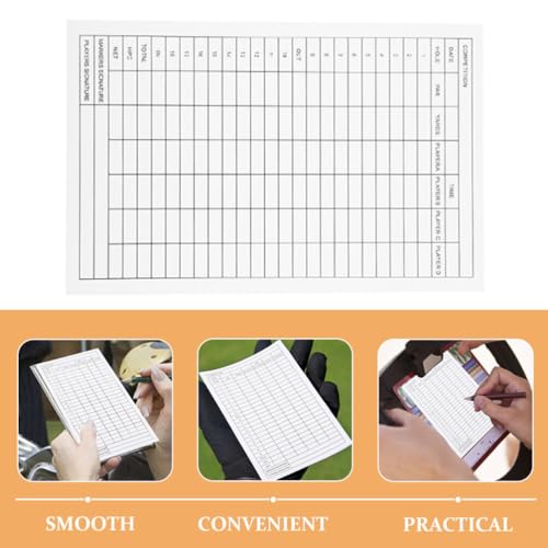 INOOMP: 5 tarjetas de puntuación para golf de papel recubierto, portátiles y duraderas, con superficie de escritura suave para entusiastas del golf miniatura 5