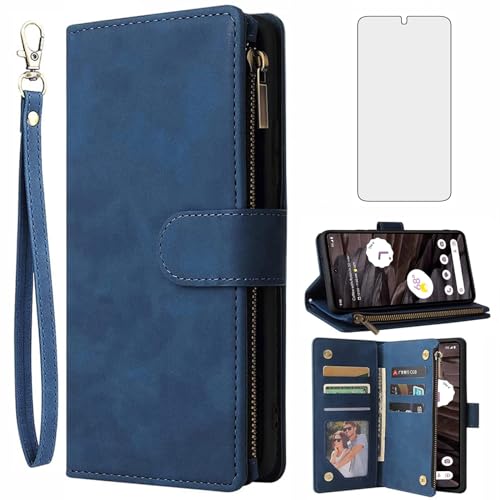 Protecteur écran Google Pixel 7A et étui portefeuille cuir Pixel7A A7