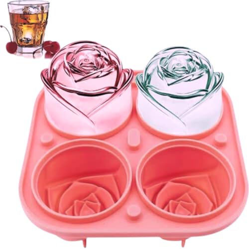 Forma de Gelo de Silicone Formato de Flor Rosa Grande