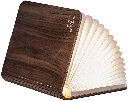 Gingko GK12W1 Lámpara Led Libro Nogal, Madera, 360grados Unisex Adulto