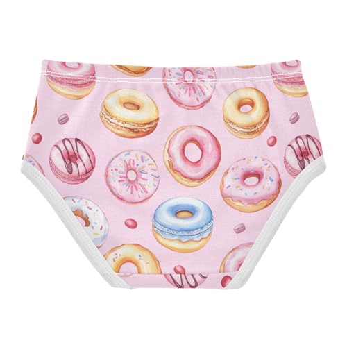 Wusikd Watercolor Girls' Underwear Cotton Doughnuts Girls Briefs Soft Toddler Underwear 2T2