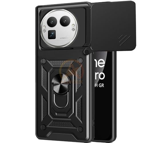 Image of Armor Bumper Back Cover Case for Realme GT 8 Pro 5G Rotating Camera Cover, Ring Holder & Kickstand | Heavy Duty & 360 Degree Protection Realme GT 8 Pro 5G Back Cover (Black)