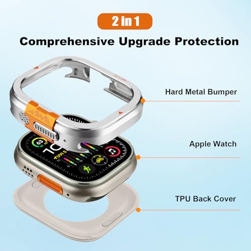 Carcasa Apple Watch Ultra 3/2/1 de 49mm con protector parachoques sólido y defensa contra impactos 2