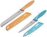 Zyliss Classic 2-Piece Serrated Knife Value Set, 8'/6', Orange/Blue