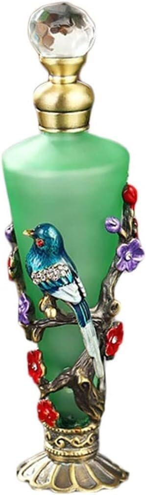 XCFTYRU Vintage perfume bottle， Vintage Bird Decorative Perfume Bottle Empty Glass Refillable 30ml