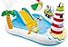 Produktbild Aufblasbares Playcenter Wasserspielcenter mit Rutsche Leuchturm Palme Sprüher Spielcenter Wasserspielzeug Kinder-Spiel-Pool mit Wasserrutsche und Wasser Sprüher XL ab 3 Jahren Spielzeug für Garten
