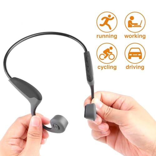 Image of Vape only Bone Conduction Headphones Bluetooth Wireless Titanium HiFi Stereo with Mic for Running Driving Cycling Waterproof Open Ear Sports Headsets for Android (Black)