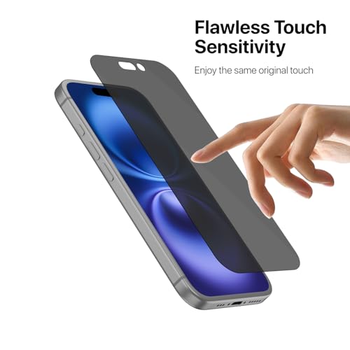 Image of GRIPP Matte Privacy Tempered Glass Screen Protector for iPhone 16 (6.1 inch), Anti-Glare, Anti-Spy Protection, 2.5D Round Edges, Scratch-Resistant, 9H Hardness, Bubble Free