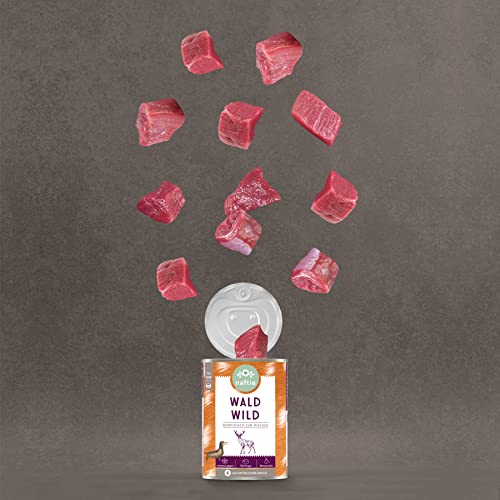 naftie Premium Hundefutter 100% Wald Wild - Reinfleisch pur - Nassfutter zum Mischen, Barf-Fleisch - glutenfrei getreidefrei - 800g Dosen