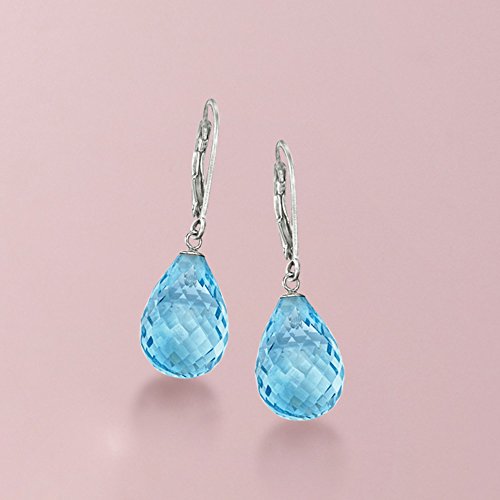 Ross-Simons 15.00 ct. t.w. Blue Topaz Drop Earrings in Sterling Silver4
