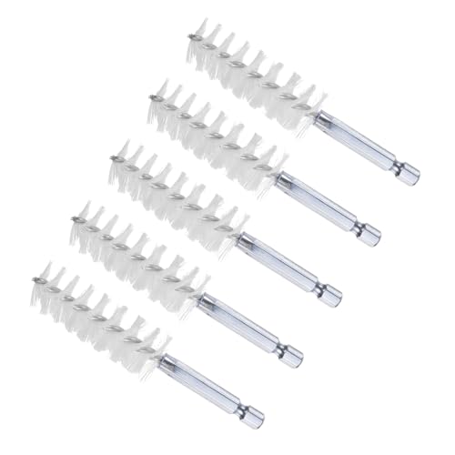 CoCud Bürstenkopf, 19 mm Durchmesser, 4 Zoll Länge, Nylon Reinigungsdrahtbürsten mit 1/4 Zoll Sechskantschaft - (Anwendungen: für Bohrmaschine, Schleifmaschine), 5 Stück