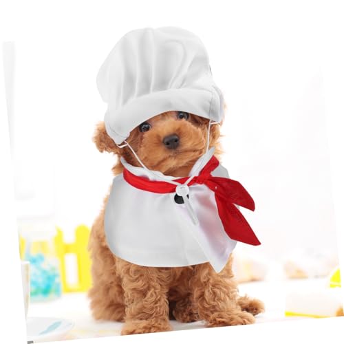 Disfraz Chef para Perros Yardwe Talla Única Blanco miniatura 6