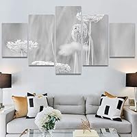 SIGNWIN 5 Panel Canvas Wall Art Botanical Chic Closeup Expressive Multicolor Photography for Home Decorations Ready to Hang - 60