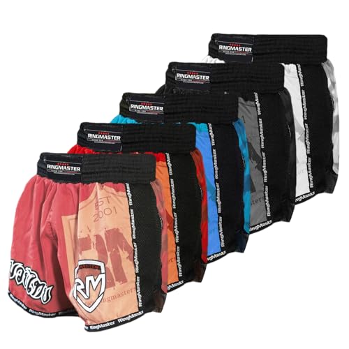 RingMaster Warrior Kids Kickboxing Thai Shorts Kick Training Clothing MMA Martial Arts (Pink, X Small)