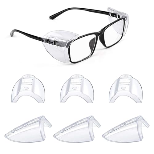 SYEYCW 4 Paires Protections Latérales Transparentes pour Lunettes, Flexibles à Enfiler, de Sécurité - Universelle pour Petite à Moyenne Taille