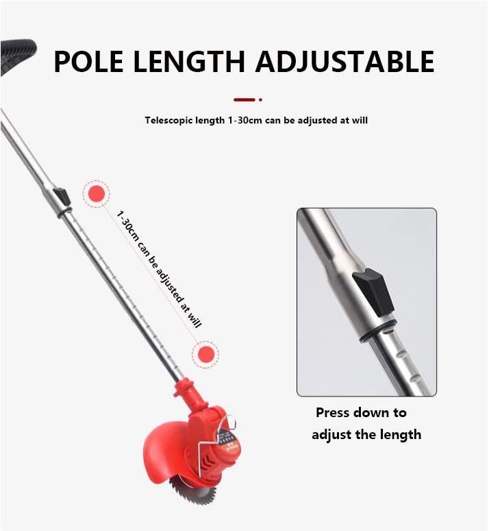 Cortacésped eléctrico inalámbrico, ancho de corte de 30 cm, rodillo trasero, ajuste manual de altura, asas plegables para un fácil almacenamiento y una maniobra cómoda