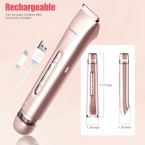 Image of Bikini Trimmer for Women 2 in 1, Dual Head Womens Electric Shaver, Electric Razors for Pubic Hair, Rechargeable Facial Hair Removal for Shaving Underarm Leg Arm Body Face
