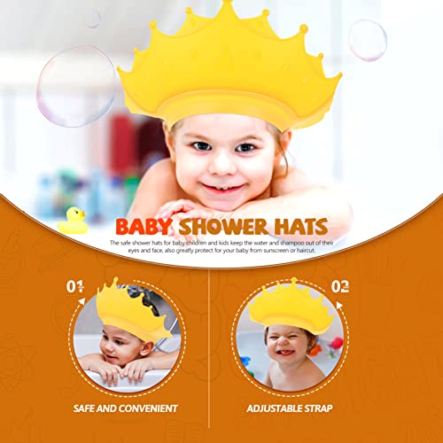 Image of Boy Girl Hair Wash Hat Adjustable Shower Cap for Boy Girl Portable Bathing Cap with Cute Design Practical Shampooing and Toddlers