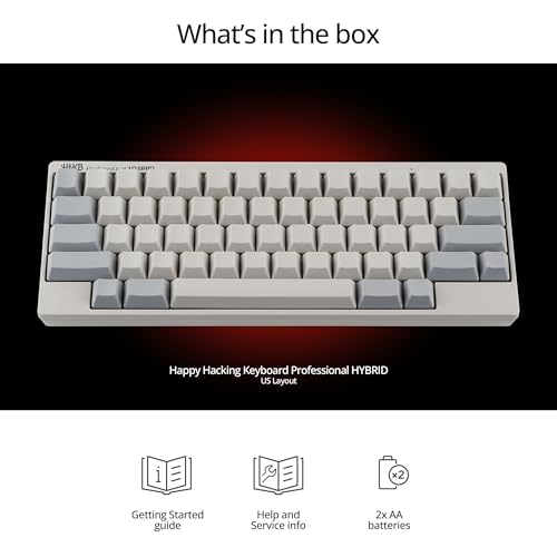 Image of HHKB - Happy Hacking Keyboard Professional Hybrid, White | Wireless, Bluetooth, Wired, USB, Mac, Windows, Blank | 2 Year Advance Exchange Warranty