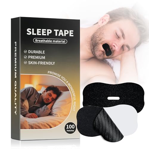 Dufuso Cinta Bucal para Dormir 100 Piezas, Anti Ronquidos Tiras Bucales Antirronquidos, Mouth Tape for Sleeping, Desarrolla el Hábito de la Respiración Nasal