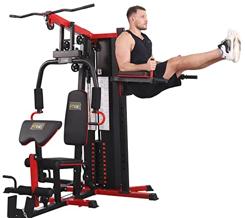 Balancefrom Multifunctional Home Gym System Workout Station With Leg Extension, Preacher Curl, Pushup, Dip And Situp Stand, 122.5Lb Weight Stack, Model 900 #TOP3