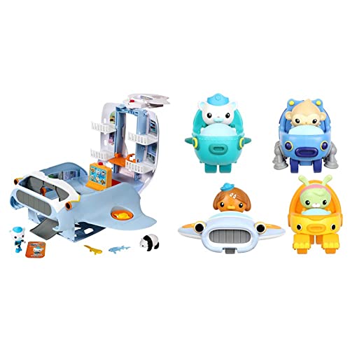 Octonauts Above & Beyond | Octoray Transforming Playset | 7 Pieces | 25+ Lights And Sounds, Multicolor Above & Beyond | Gup Racers Vehicles | 4 Pack #TOP4