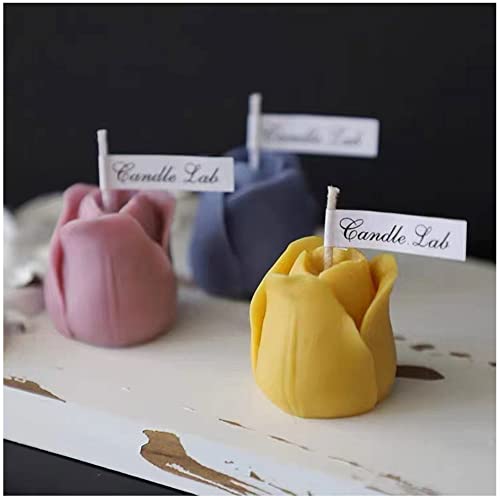 3D Tulip Fondant Mold, Large Ice Cube Trays, Cute Flower Shape Silicone Rubber Fun Big Ice Ball Maker For Cocktails Juice Whiskey Bourbon Freezer, Dishwasher Safe #TOP1