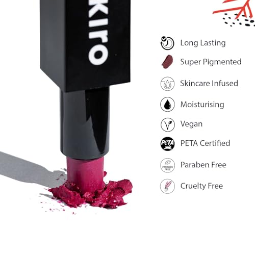 Image of Kiro Moist Matte Lipstick - Lotus Dew (Light Pink Nude), 4.2g | Super-Pigmented, Long-Lasting, Moisturizing, Non-Drying, Non-Feathering, Smudge Proof | Skin Care Infused with Natural Oils