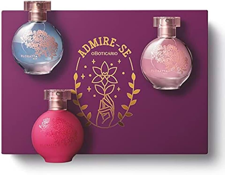 Kit Presente Floratta Flowers Perfumaria - 01 Flores Secretas 30ml + 01 Floratta Blue 30ml + 01 Floratta Rose 30ml