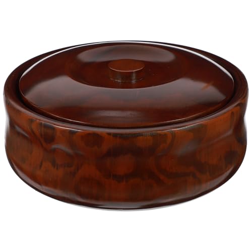CALLARON Frutero de Madera con Tapa, Cuenco para Snacks y Frutas, Tamaño 22-23x7,5 Cm, Color Café, Adecuado para Hogar y Tienda, Resistente y Fácil de Limpiar