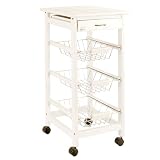 San Ignacio Verdulero Madera Metal 3 Pisos Blanco colección Kinvara