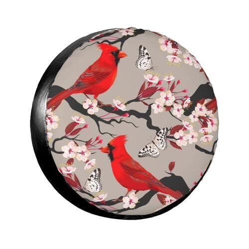 Image of Delerain Birds and Blooming Cherry Spare Tire Covers for RV Trailer SUV Truck and Many Vehicle, Wheel Covers Sun Protector Waterproof (16 Inch for Diameter 29 inch-31 inch)