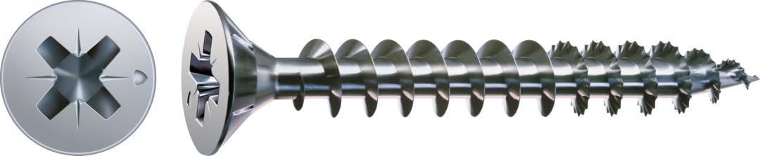Spax – Universal Screw Countersunk Head Phillips Z 4Cut Full Thread Galvanised Blank A2J – 1081010350123, 0/1034/001/4,0/80/ /01