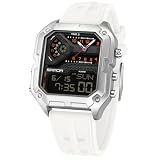 Orologio da Uomo Orologio Sportivo Digitale Orologi Rettangolari Orologi Impermeabili con Allarme/conto Alla Rovescia/Cronometro/Luce/Militare Orologio da Polso Multifunzionale (Argento-Bianco)
