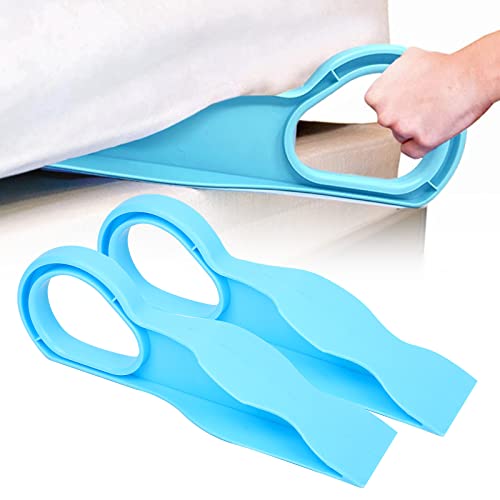 2PCS Ergonomic Bed Wedge Mattress Wedge Elevator, Mattress Lifter for Changing Sheets, Use to Easy Bed Making Mattress Lifting Tool Alleviate Back Pain(Blue)