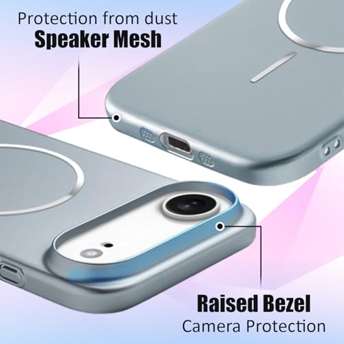 Image of AIBEX Ultra-Thin Mag-Saf Back Cover Case Compatible with iPhone 17 AIR| Slim Fit Scratch-Resistant Matte | Magnetic Wireless Charging | Microfibre Lining | Camera Protection (PC Material) - Silver
