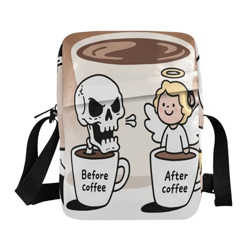 cute messenger bag Shoulder Bag For Woman Shoulder Handbag Adjustable Strap for business business- Coffee Save