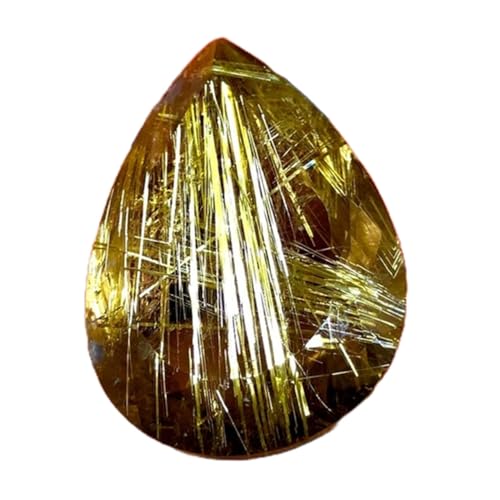 Pierre rutile dorée poire 35x24mm pour création de bijoux uniques