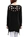 Allegra K Women Skull Cut Out Back Tops High Low Hem Cool T Shirts L Black