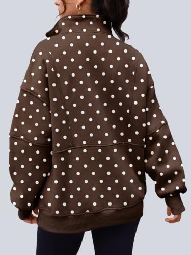 Image of AUTOMET Women's Quarter Zip Oversized Sweatshirt Fleece Mock Neck Pullover