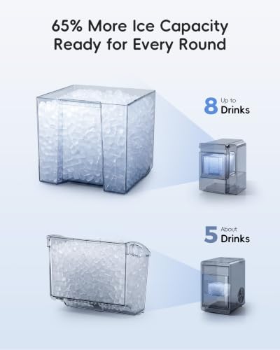 Image of ecozy Smart Nugget Ice Maker Countertop with 1.14 Gal Side Tank 40 lbs /Day