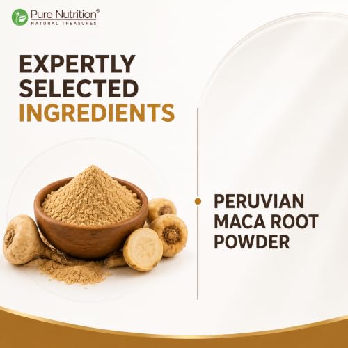 Image of Pure Nutrition Peruvian Maca Root Powder 100g | Maca Root Powder Organic | Single Ingredient Superfood for Daily Wellness, Vitality & Stamina | Maca Powder