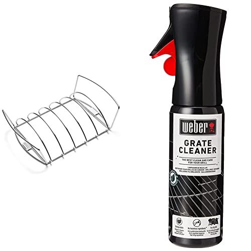 Weber 6469 Original Rib And Roast Holder & 17875 - detergente per Griglie, Nero
