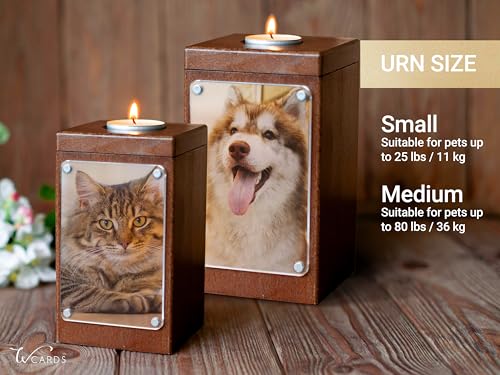 Image of Personalized Pet Memorial - Dog Memory Box Keepsake with Photo, Cat Cremation Urn for Ashes Candle (Medium, Without Engraving)
