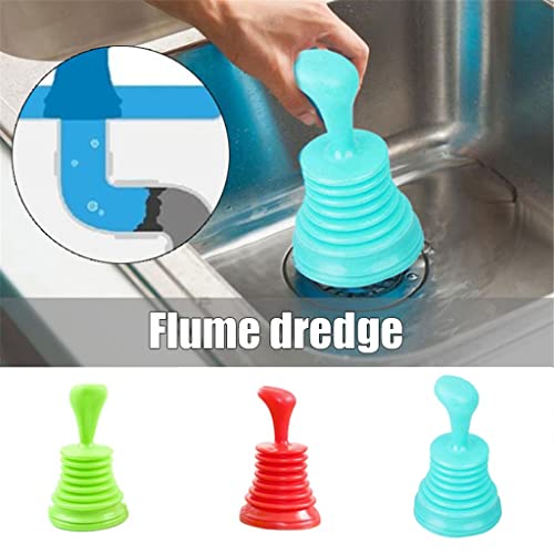 Nieuwe Pipeline Dredge Zuignap Toilet Plungers Pers Schoonmaken Gootsteen Afvoerpijp Tool (Kleur: Blauw) zhengzilu (Color : Red) - Afbeelding 3