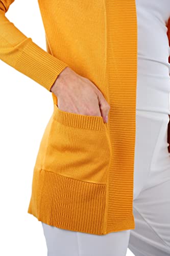 Image of ToBeInStyle Women's Long Sleeve Rib Banded Open Sweater Cardigan