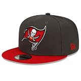New Era Unisex-Adult NFL 9FIFTY 2-Tone Football Team Color Logo Adjustable Snapback Hat Cap One Size Fits All - Tampa Bay Buccaneers - Grey/Red